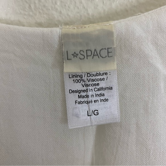 ) L Space GOA Womens Wrap Dress Size L White Cap Sleeve High Low Hem Coast… - Picture 12 of 16